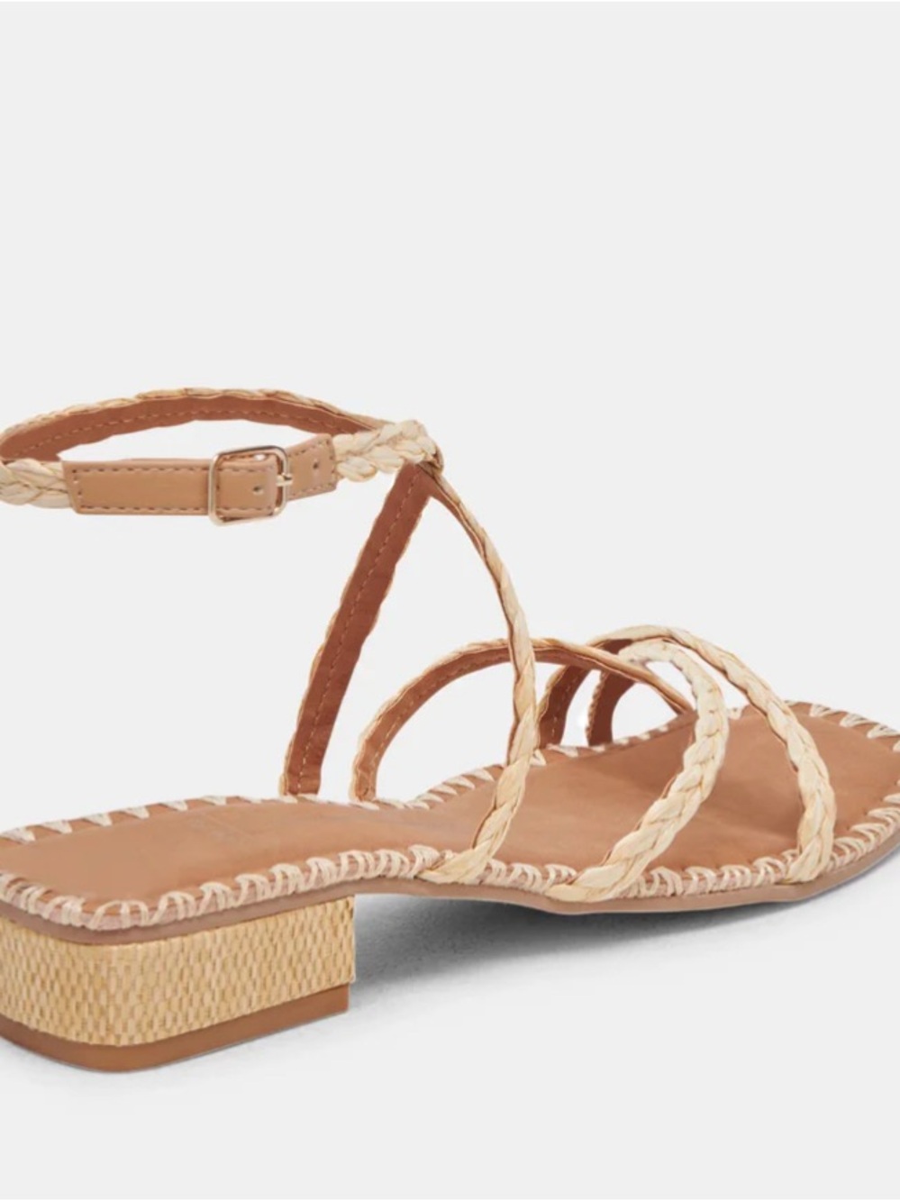 Dolce Vita Brinn LT Natural Braided Strappy Sandals - Picture 3 of 5